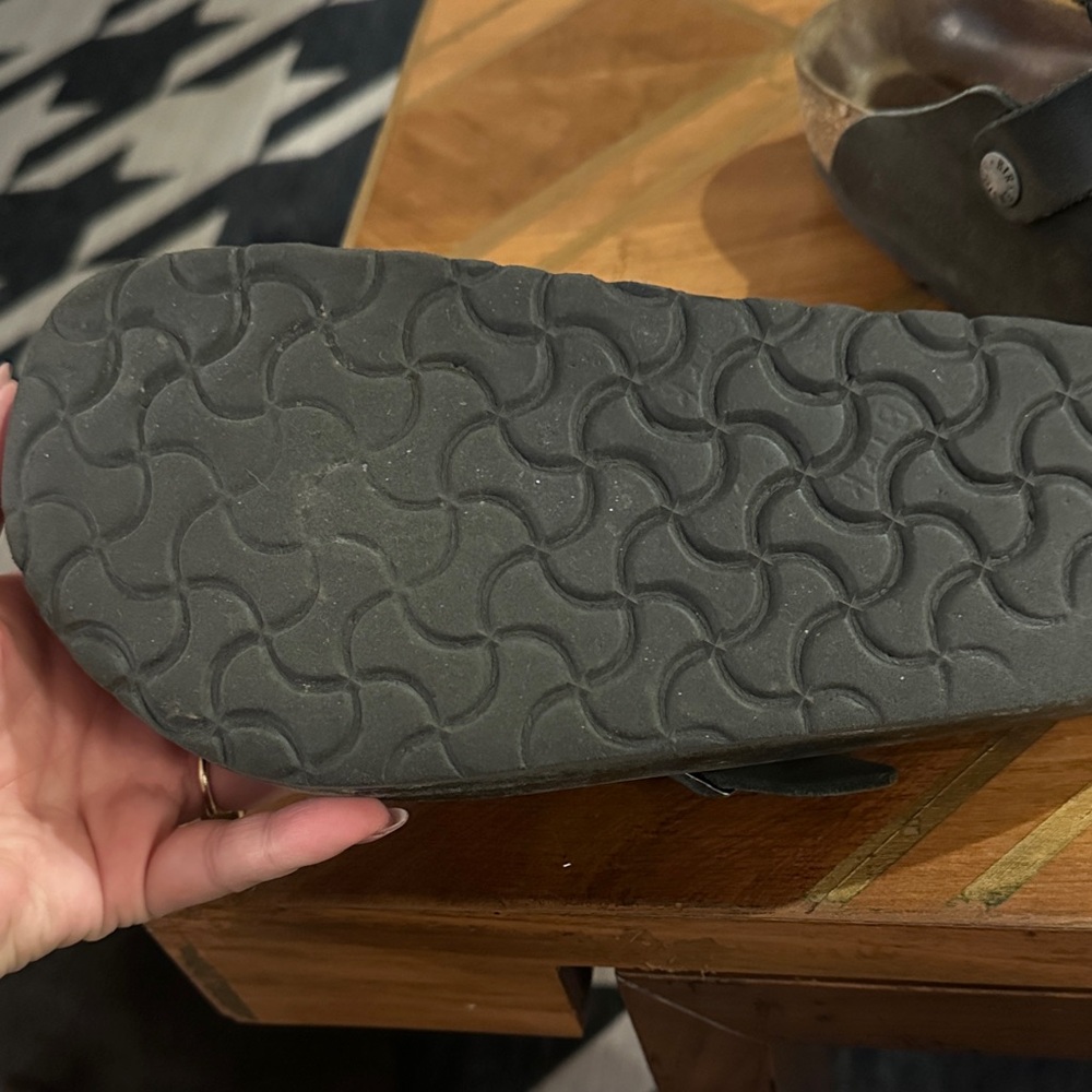 Birkenstock Black Oiled Leather Clogs - Picture 3 of 4